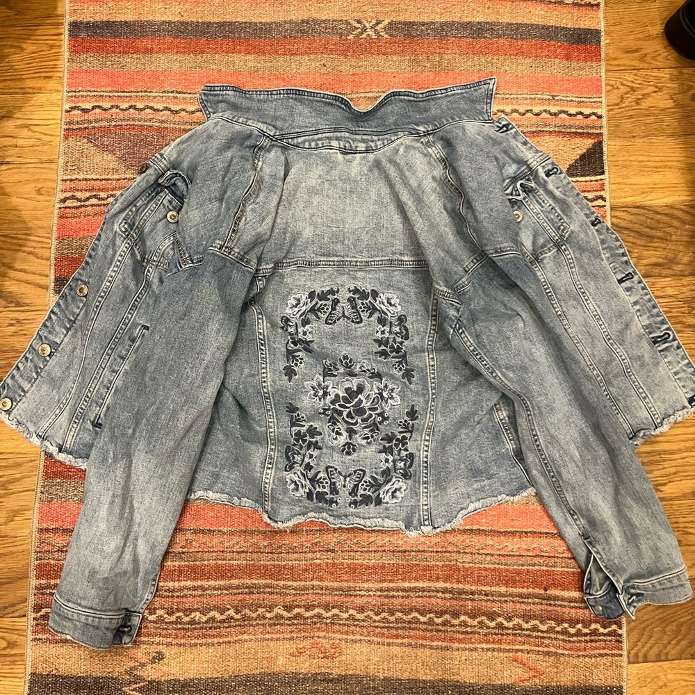 hollister floral denim jacket